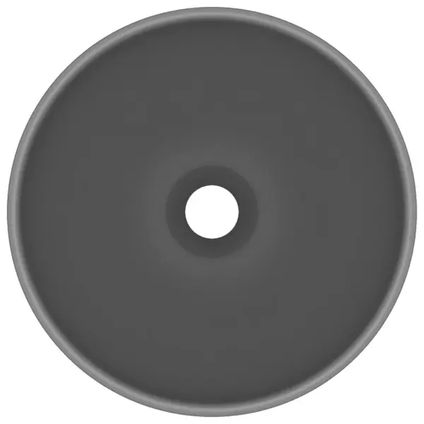 Ümmargune keraamiline valamukauss kapi peale, matt tumehall, 32,5 x 14 cm – 3