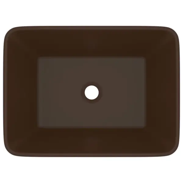 Ristkülikukujuline keraamiline kapipealne valamu, matt tumepruun, 41 x 30 x 12 cm – 3