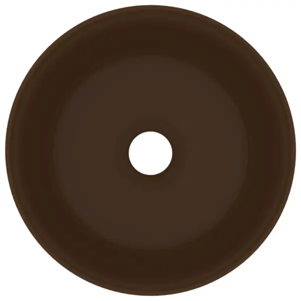 Ümmargune keraamiline kapipealne valamu, matt tumepruun, 40 x 15 cm – 3