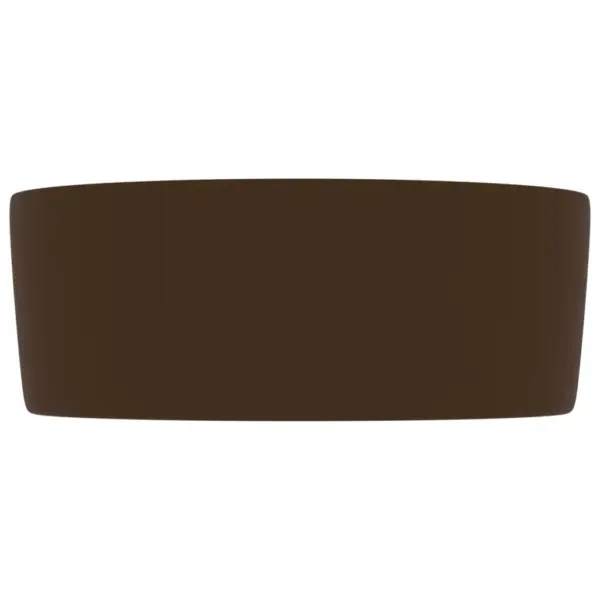 Ümmargune keraamiline kapipealne valamu, matt tumepruun, 40 x 15 cm – 4