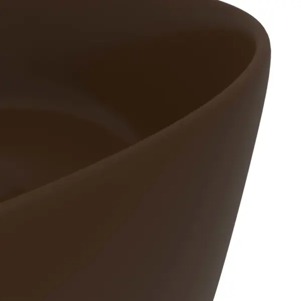 Ümmargune keraamiline kapipealne valamu, matt tumepruun, 40 x 15 cm – 5