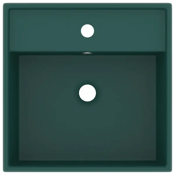 Kandiline keraamiline valamu, matt tumeroheline, 41 x 41 cm, ülevooluavaga – 3
