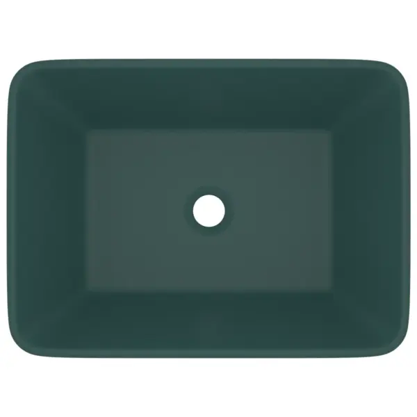 Ristkülikukujuline matt tumeroheline keraamiline valamu, 41 x 30 x 12 cm – 3