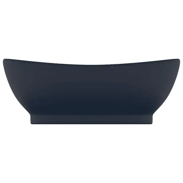 Ovaalne matt tumesinine keraamiline valamukauss ülevooluga, 58,5 x 39 cm – 3