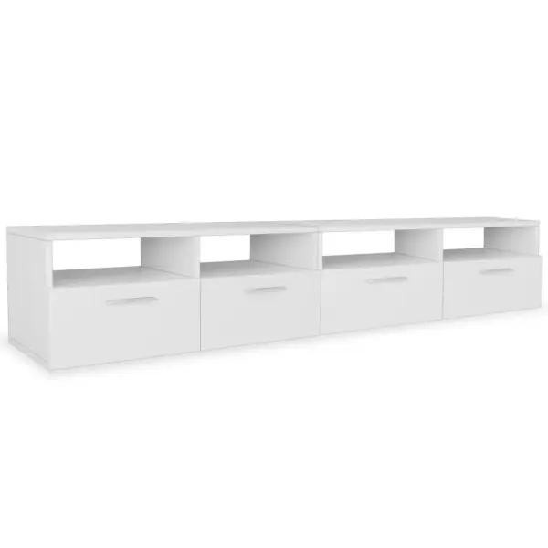 TV-aluskappide komplekt, 2 tk, matt valge tehispuit, 95 x 35 x 36 cm - 2