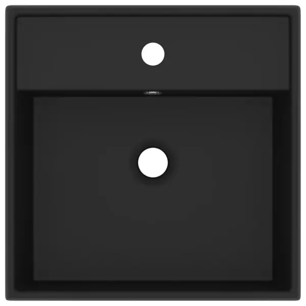 Kandiline keraamiline vannitoavalamu ülevooluga, mattmust, 41 x 41 cm – 3