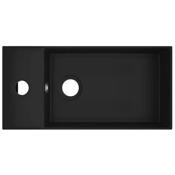 Keraamiline mattmust vannitoa valamu ülevooluavaga, kapi peale, 480 x 250 x 150 mm – 3