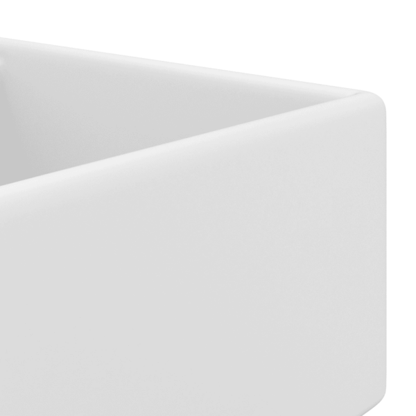 Kandiline mattvalge keraamiline valamu ülevoolu ja kraaniauguga, 41 x 41 cm – 4