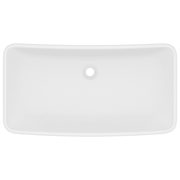 Kandiline mattvalge keraamiline pealtpaigaldatav valamu 71 x 38 cm – 3