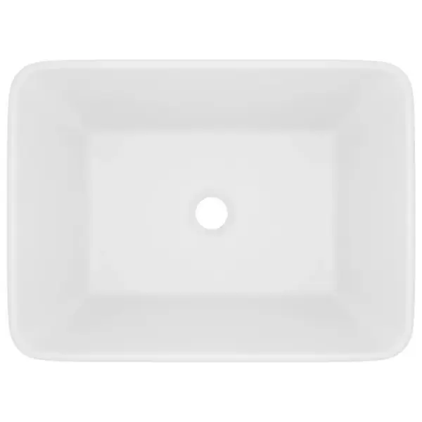 Mattvalge ristkülikukujuline keraamiline valamu kapi peale, 41 x 30 x 12 cm – 3