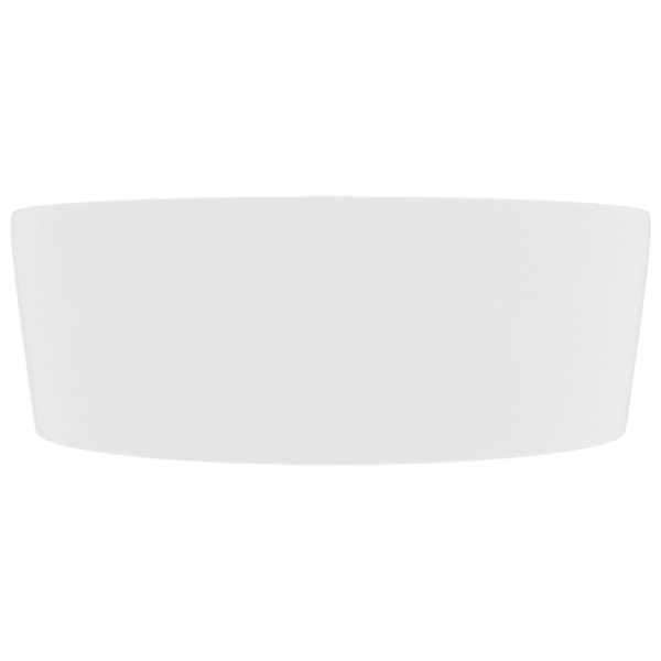 Ümmargune mattvalge keraamiline tasapinnale paigaldatav valamu ülevoolu- ja kraaniauguga, 36 x 13 cm – 4