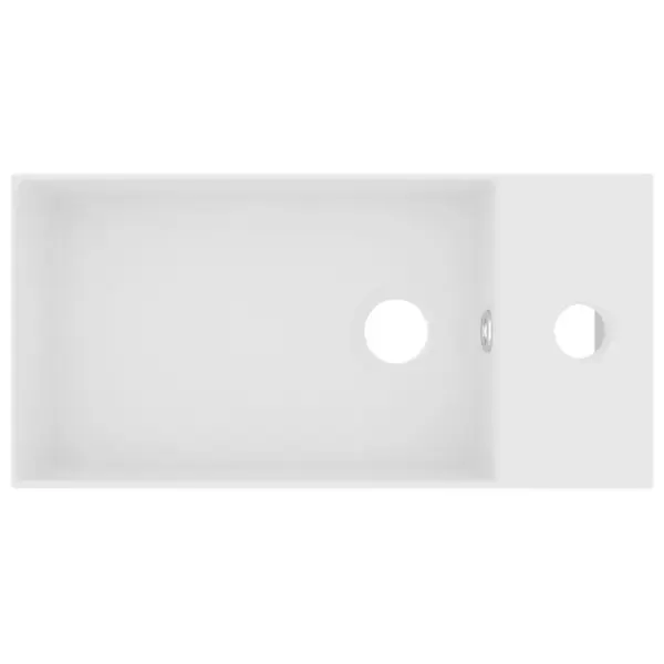 Mattvalge keraamiline vannitoavalamu ülevooluavaga, kapi peale, 480 x 250 mm – 3