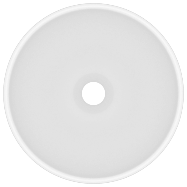 Ümmargune mattvalge keraamiline valamukauss, kapi peale, 32,5 x 14 cm – 3