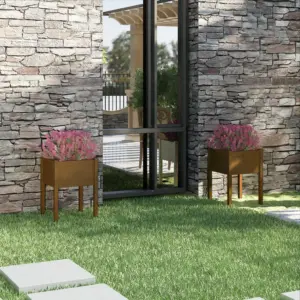 Meepruun männipuidust aia taimekast, 2 tk, 50 x 50 x 70 cm