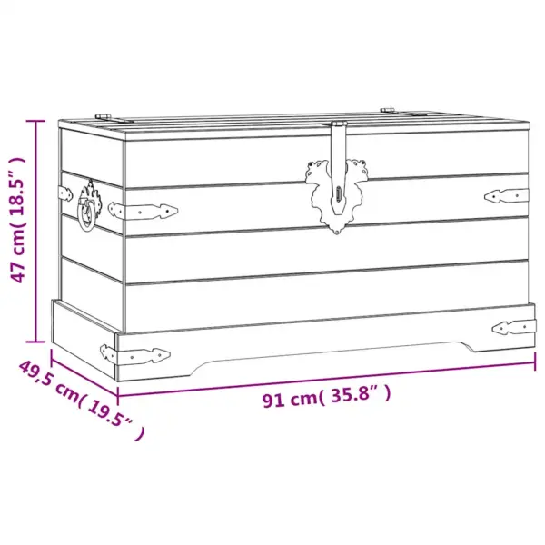 Mehhiko Corona stiilis pruun hoiukirst vahatatud männipuidust, 91 x 49,5 x 47 cm – 8