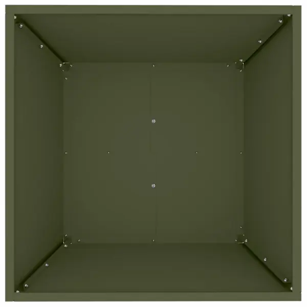 Metallist aia istutusnõu, trapetsikujuline, oliivroheline, 50 x 50 x 15 cm – 8