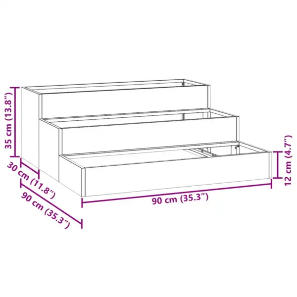 Metallist aiakast, antratsiit, 90 x 90 x 35 cm, külmvaltsitud teras – 12