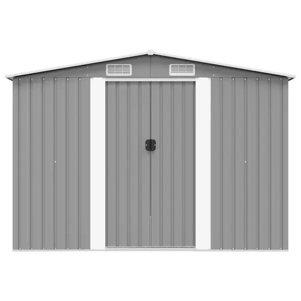 Metallist aiakuur topelt lükandustega, hall tsingitud teras, 257 x 298 x 178 cm – 5