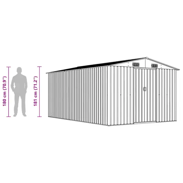 Metallist aiakuur topelt lükandustega, antratsiithall, 257 x 392 x 181 cm – 10