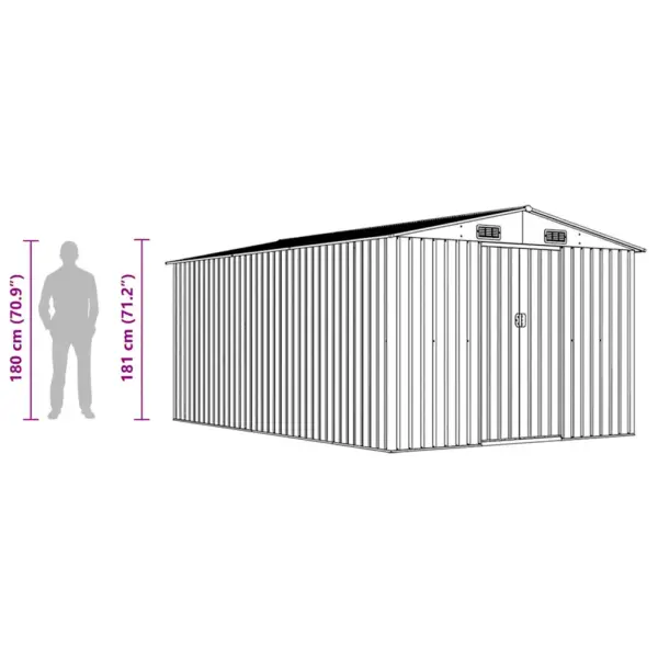 Metallist aiakuur lükandustega, roheline, 257 x 392 x 181 cm – 10