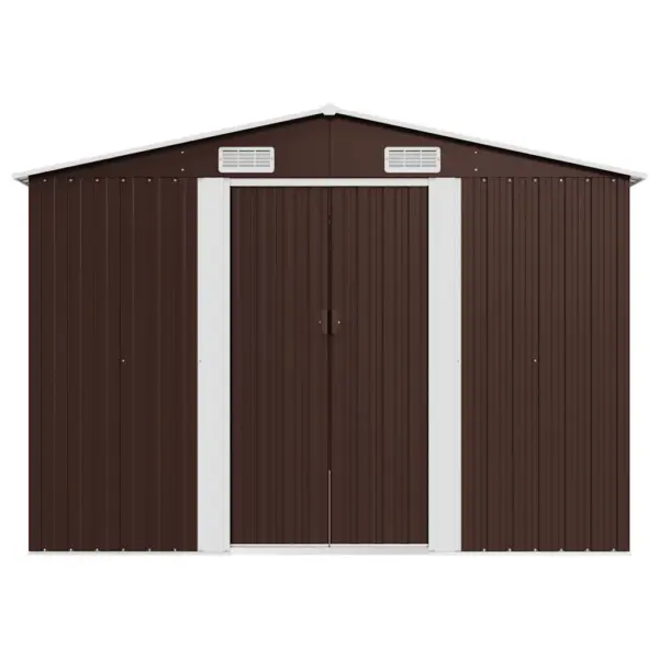 Metallist aiakuur topelt lükanduste ja ventilatsiooniga, pruun, 257 x 392 x 181 cm – 5