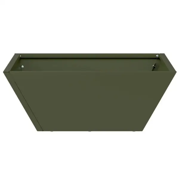 Trapetsikujulised metallist aiapotid, oliivrohelised, 40 x 40 x 15 cm, 5 tk – 6