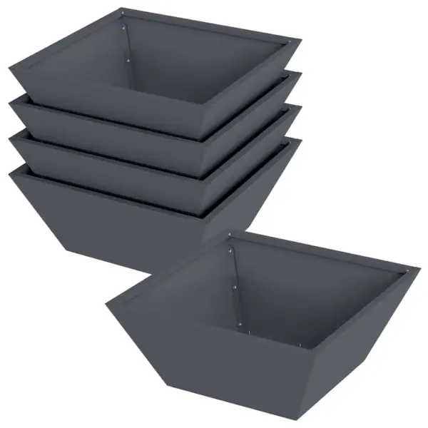 Metallist aiast istutuspotid, 5 tk, antratsiit, 40 x 40 x 15 cm – 2