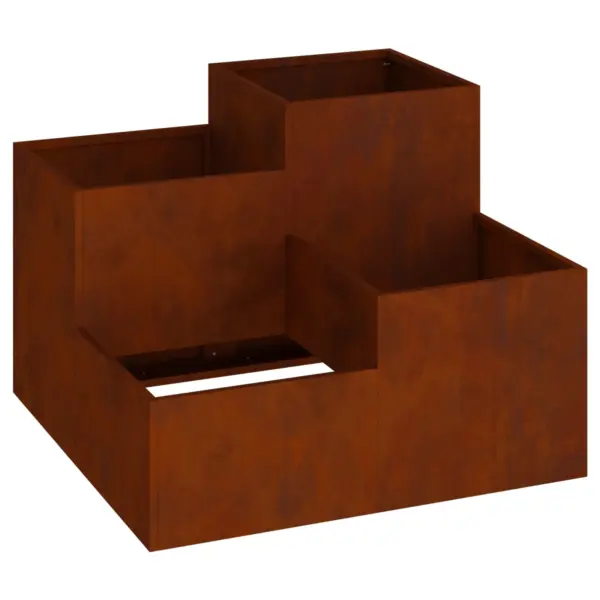 Metallist istutuskast avatud põhjaga, roostevärvi, 100 x 100 x 60 cm – 2