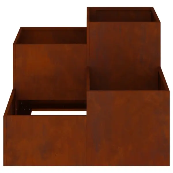 Metallist istutuskast avatud põhjaga, roostevärvi, 100 x 100 x 60 cm – 6