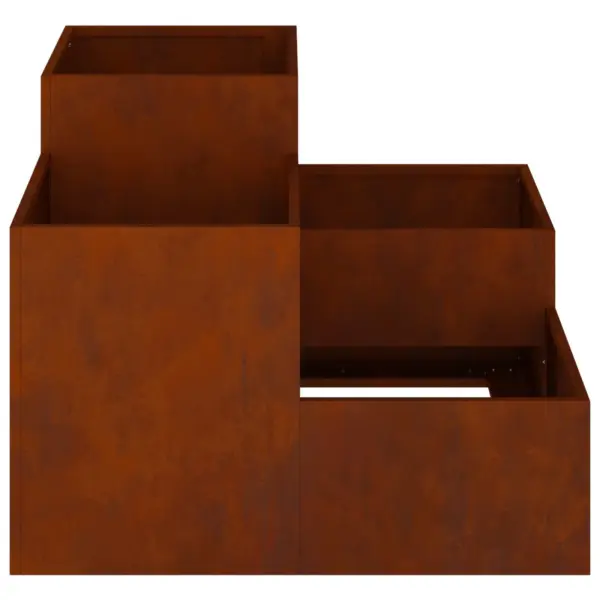 Metallist istutuskast avatud põhjaga, roostevärvi, 100 x 100 x 60 cm – 7