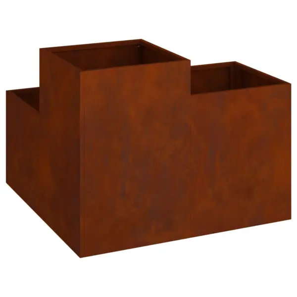 Metallist istutuskast avatud põhjaga, roostevärvi, 100 x 100 x 60 cm – 8