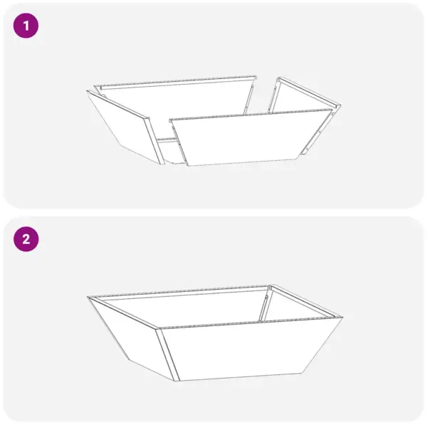 Trapetsikujulised metallist istutusnõud aeda, 5 tk, oliiviroheline, 50 x 50 x 15 cm – 11