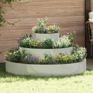 Metallist aia istutuspeenar, hõbedane tsingitud teras, 120 x 120 x 20 cm