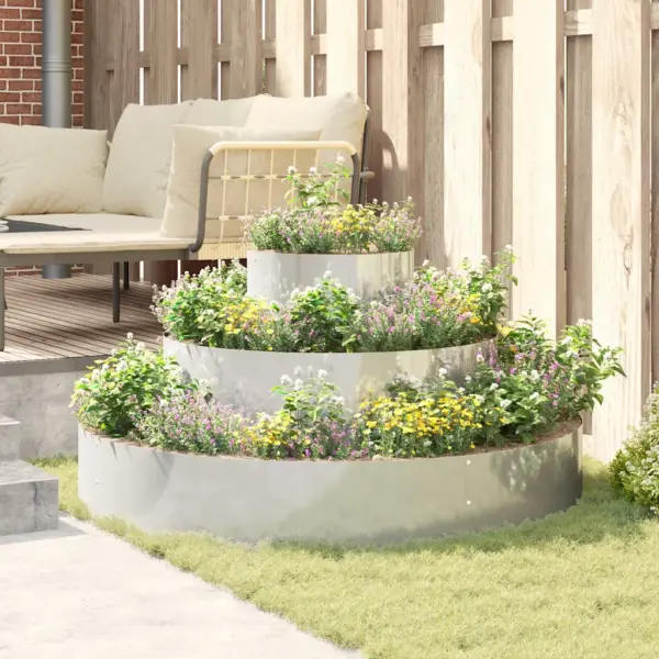 Metallist aia istutuspeenar, hõbedane tsingitud teras, 120 x 120 x 20 cm – 4