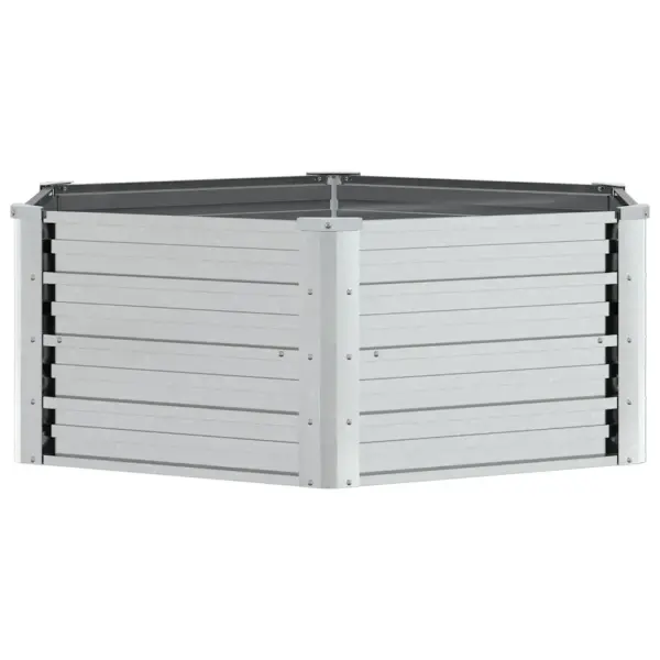 Metallist kõrgpeenar tsingitud terasest, hõbedane, 129 x 129 x 45 cm – 2