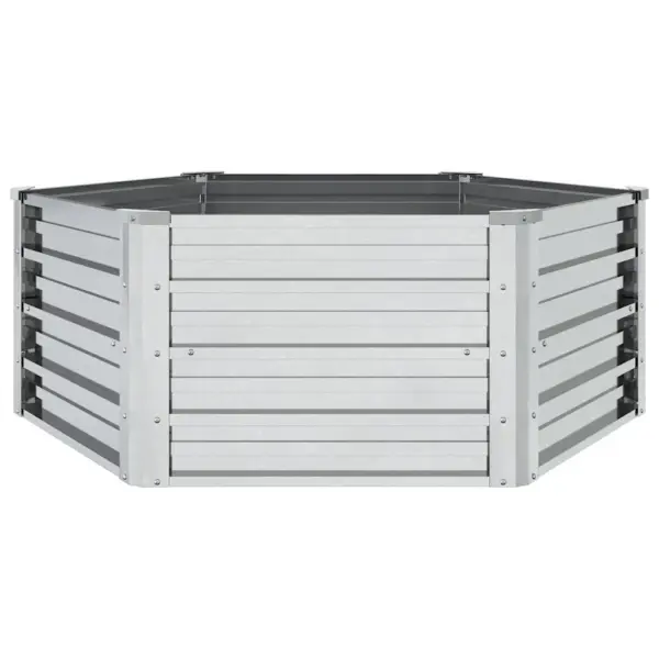 Metallist kõrgpeenar tsingitud terasest, hõbedane, 129 x 129 x 45 cm – 3