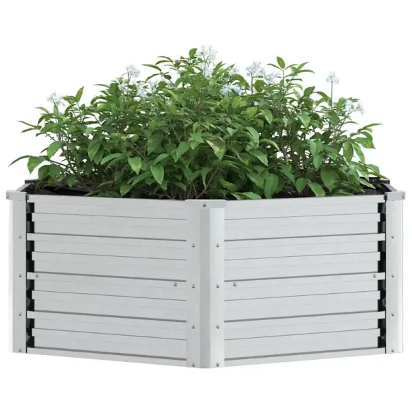 Metallist kõrgpeenar tsingitud terasest, hõbedane, 129 x 129 x 45 cm – 4