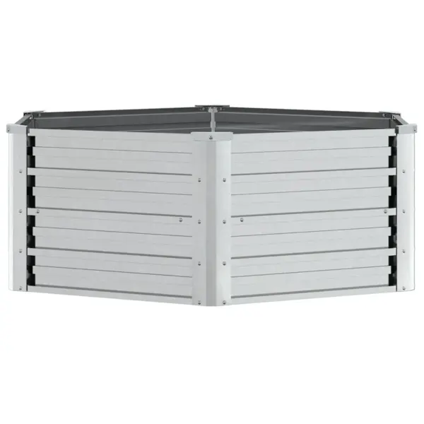 Metallist kõrgpeenar tsingitud terasest, hõbedane, 129 x 129 x 45 cm – 5