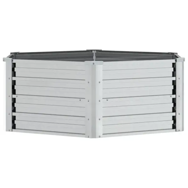 Metallist kõrgpeenar tsingitud terasest, hõbedane, 129 x 129 x 45 cm – 6