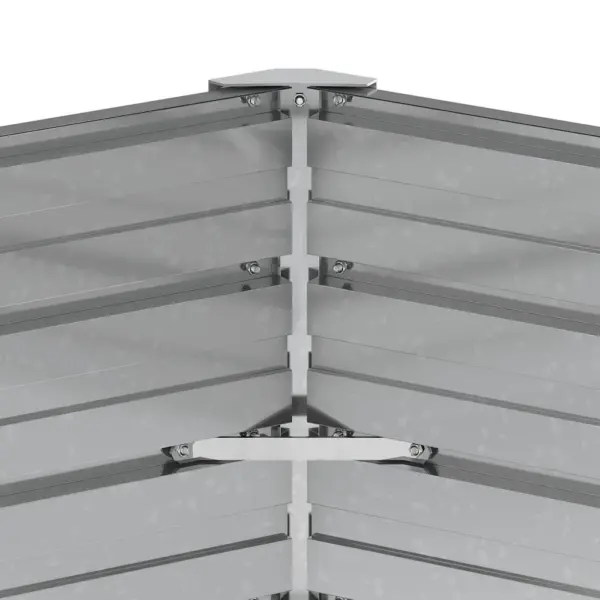 Metallist kõrgpeenar tsingitud terasest, hõbedane, 129 x 129 x 45 cm – 8