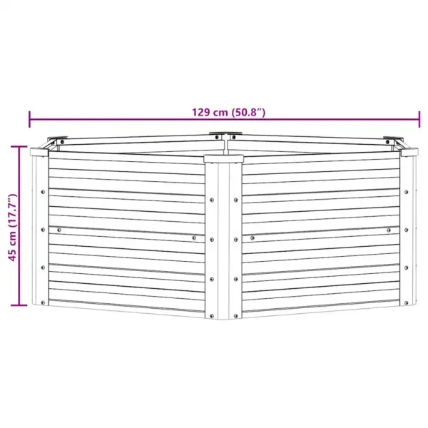 Metallist kõrgpeenar tsingitud terasest, hõbedane, 129 x 129 x 45 cm – 9