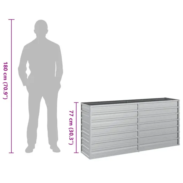 Metallist peenrakast kõrgpeenar, 160 x 40 x 77 cm, tsingitud teras, hõbedane – 8
