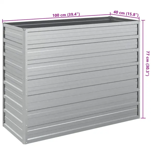 Metallist peenrakast, 100 x 40 x 77 cm, tsingitud teras, hõbedane – 7