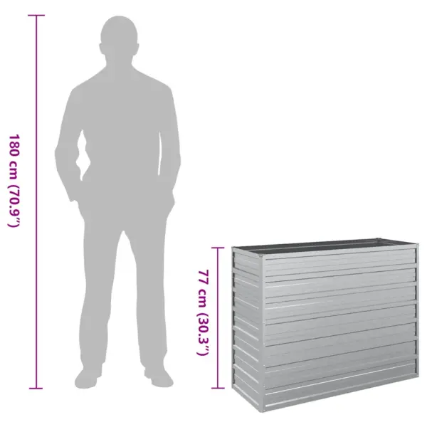 Metallist peenrakast, 100 x 40 x 77 cm, tsingitud teras, hõbedane – 8