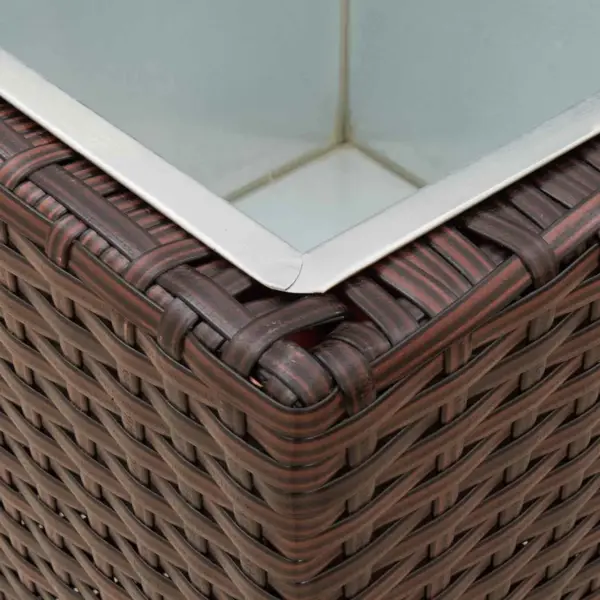 Metallist taimepotid rattan-look viimistlusega, 3-osaline välikomplekt, pruun – 8