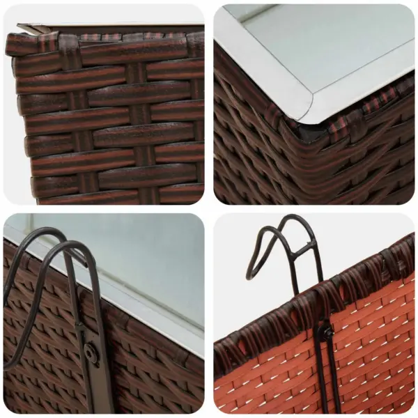 Metallist rõdu lillekast rotangpunutise välimusega, pruun, 80 x 17 x 17 cm – 8