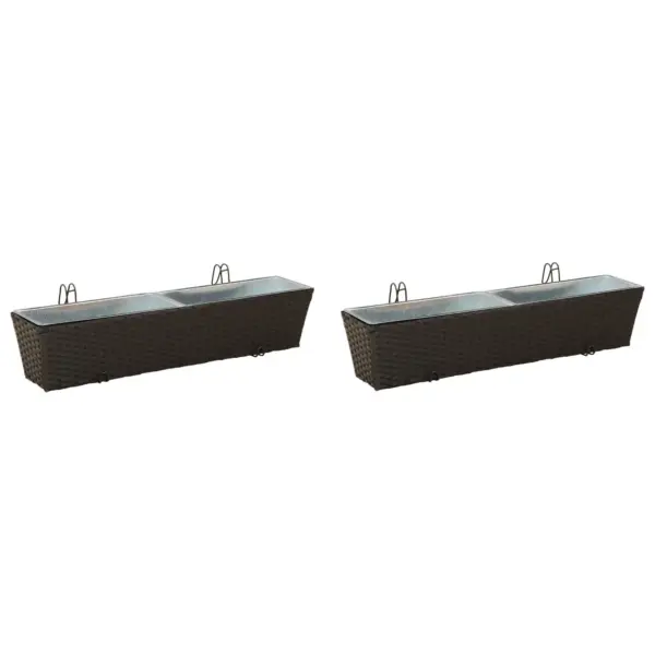 Metallist rõdukast rattanilookiga, must, 80 x 17 x 17 cm – 2