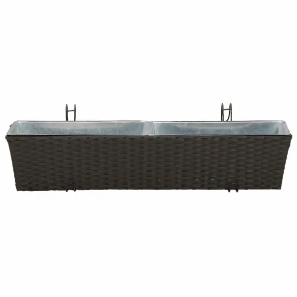 Metallist rõdukast rattanilookiga, must, 80 x 17 x 17 cm – 5