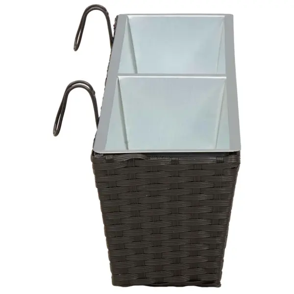 Metallist rõdukast rattanilookiga, must, 80 x 17 x 17 cm – 6