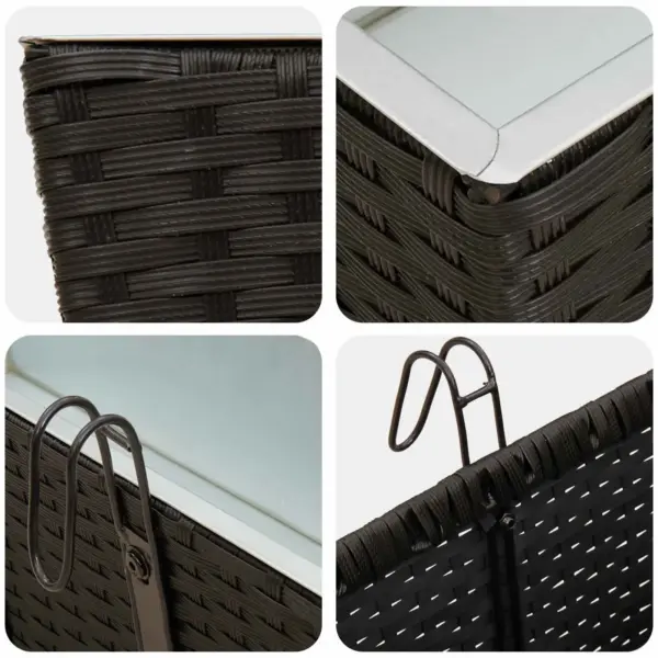 Metallist rõdukast rattanilookiga, must, 80 x 17 x 17 cm – 8